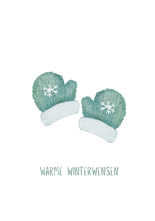 Warme Winterwensen Kaart – Wanten